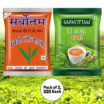 Sarvottam Premium Assam CTC & Elaichi, Premium Cardamom Flavoured Combo Tea Pack, 500g (Pack of 2, 250g each)